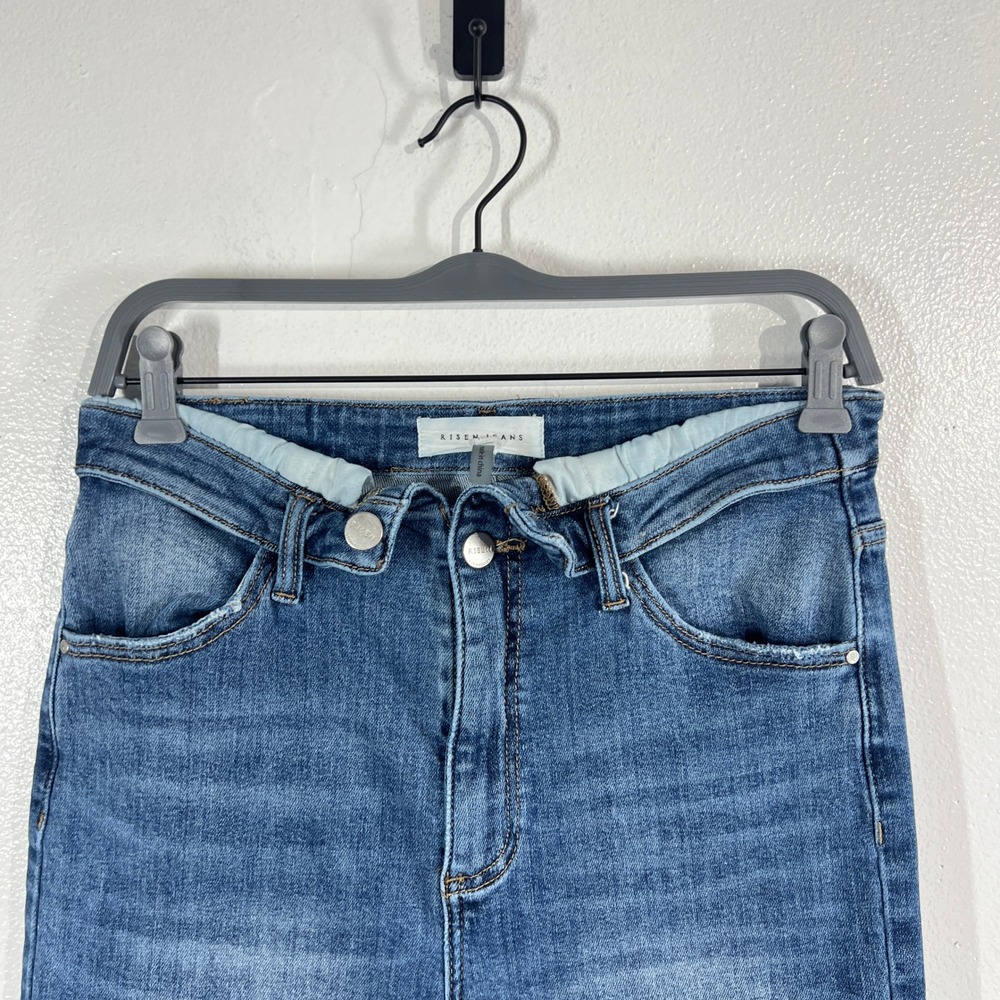 Risen Jeans Jane Mid-Rise Faux Fold Over Straight Leg Jeans‎ 11/30 RDP5314 Denim - Picture 7 of 10
